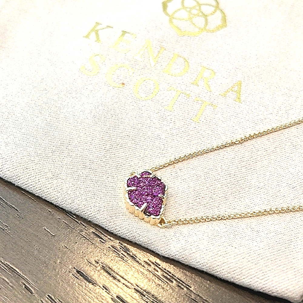 🎉HP🎉 NEW Kendra Scott Theo Adjustable Chain Bracelet in Fuchsia Drusy - Picture 5 of 9